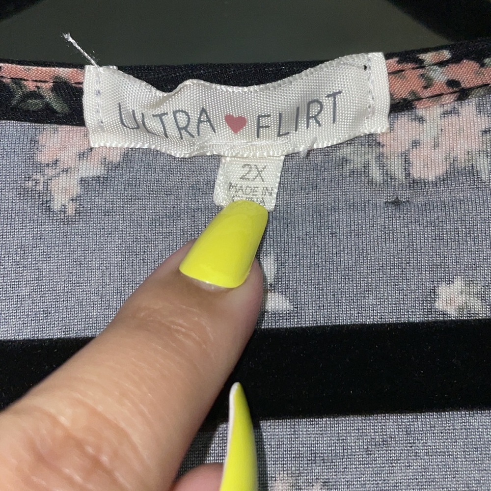 NWOT Ultra Flirt Midi Dress W/ Cardigan - Black Floral - Size 2X - Picture 6 of 7